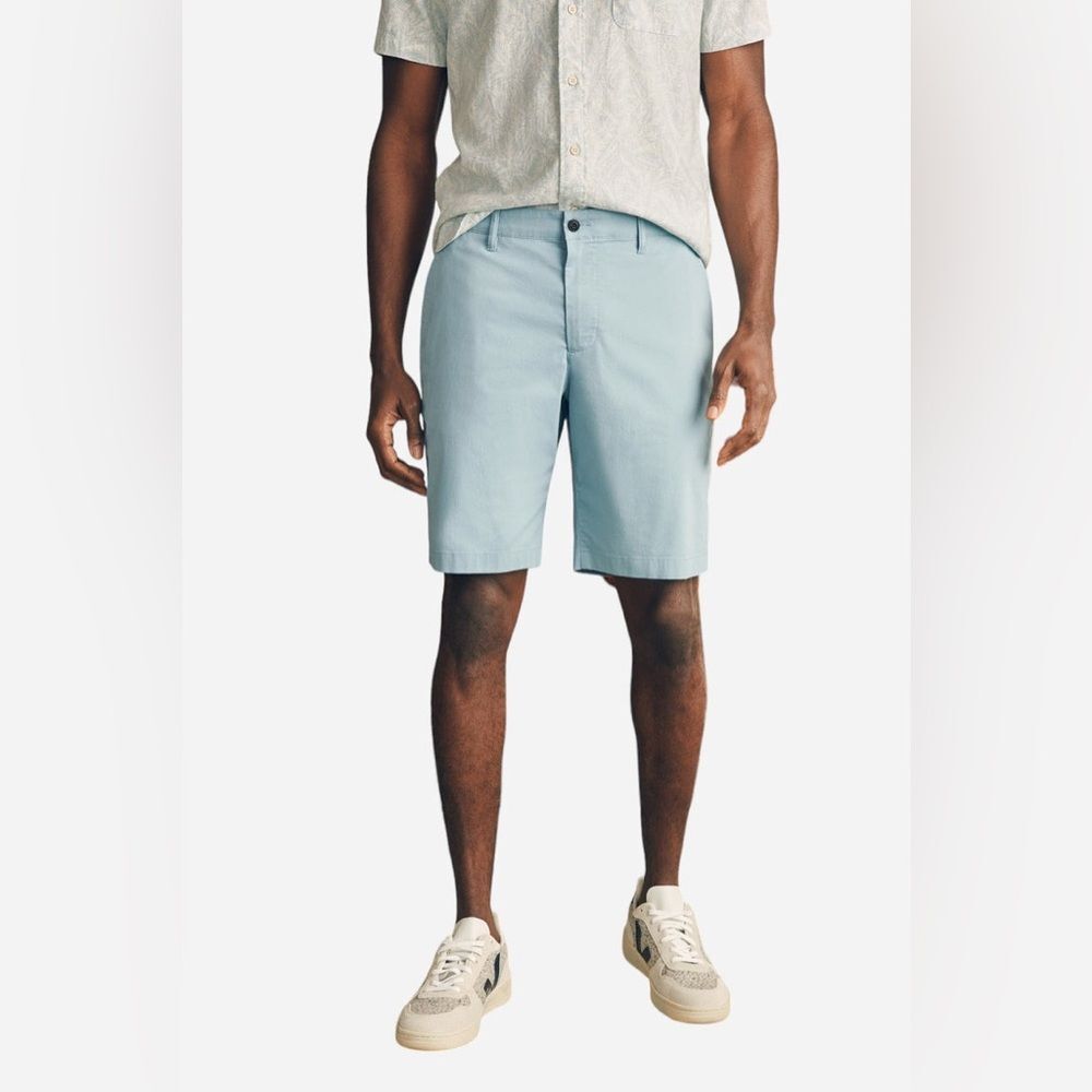 Faherty Movement Chino Short 8” Light Blue Shorts Men 33 Organic Cotton Casual - Picture 12 of 12
